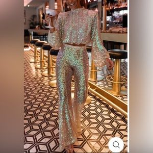 Size small sequin pants and top from she picker